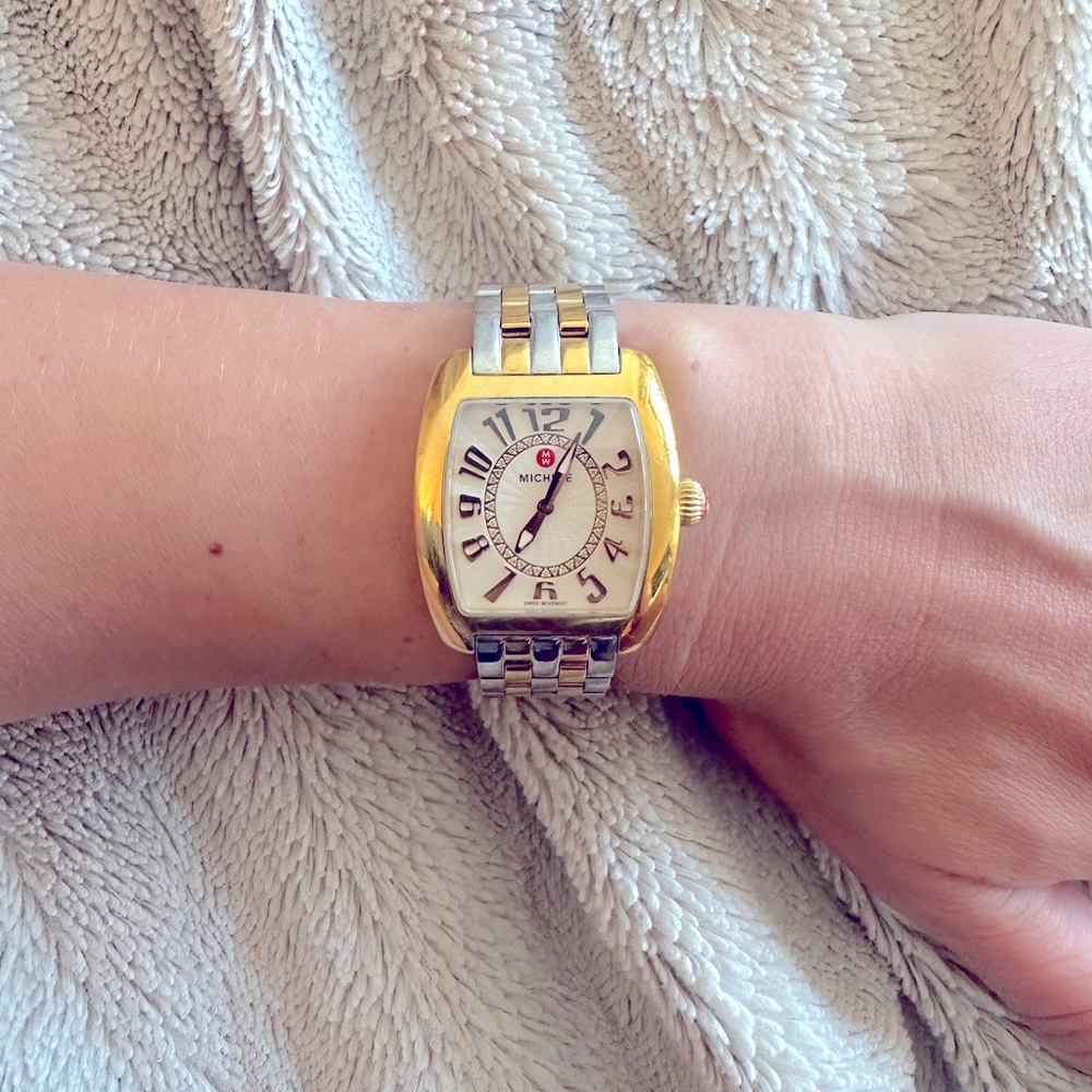 Authentic Michele two-tone Link Wristwatch